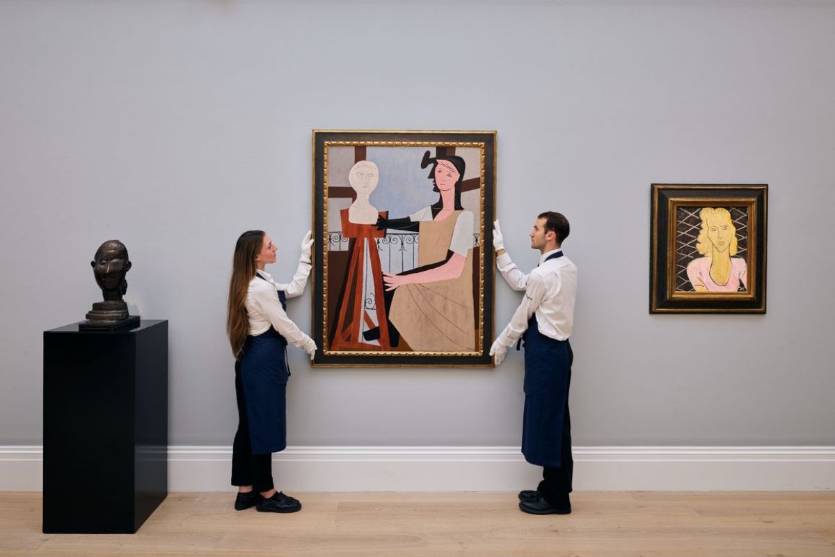 2250万ドルで落札されたピカソの作品。落札予想額3000万ドルを下回った/Michael Bowles/Getty Images