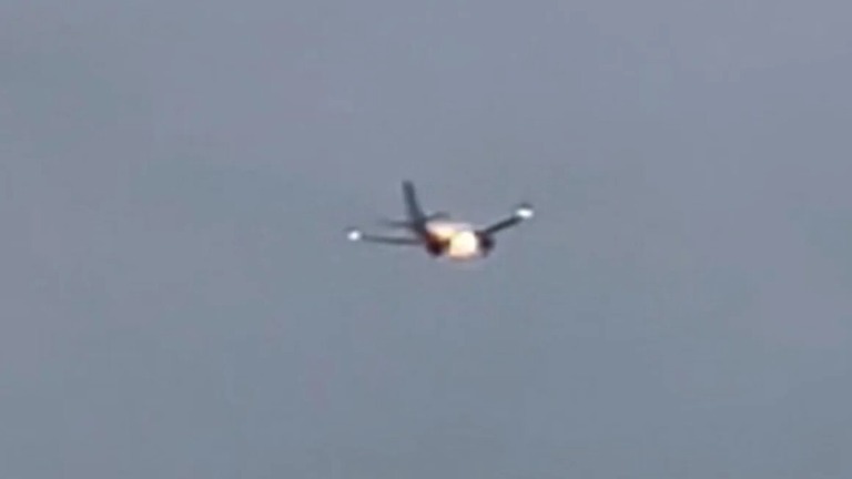 ユナイテッド航空のボーイング７３７ー８００型機が離陸時に動物と衝突した＝１３日/Courtesy Wyatt McCurry