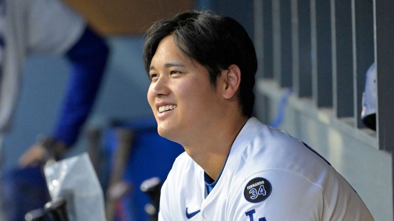 米大リーグ・ドジャースの大谷翔平選手。妻の真美子さんとの間に女の子が誕生したと明らかにした/Jayne Kamin-Oncea/Imagn Images/Reuters