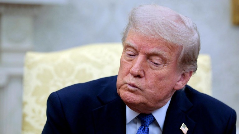 ウクライナ戦争の仲介が想定より困難であるとトランプ米大統領が非公式に認めたという/Chip Somodevilla/Getty Images