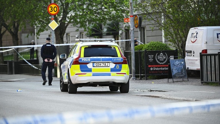 スウェーデンのウプサラで２９日に銃撃事件があり、少なくとも３人が死亡した/Fredrik Sandberg/TT News Agency/AFP/Getty Images