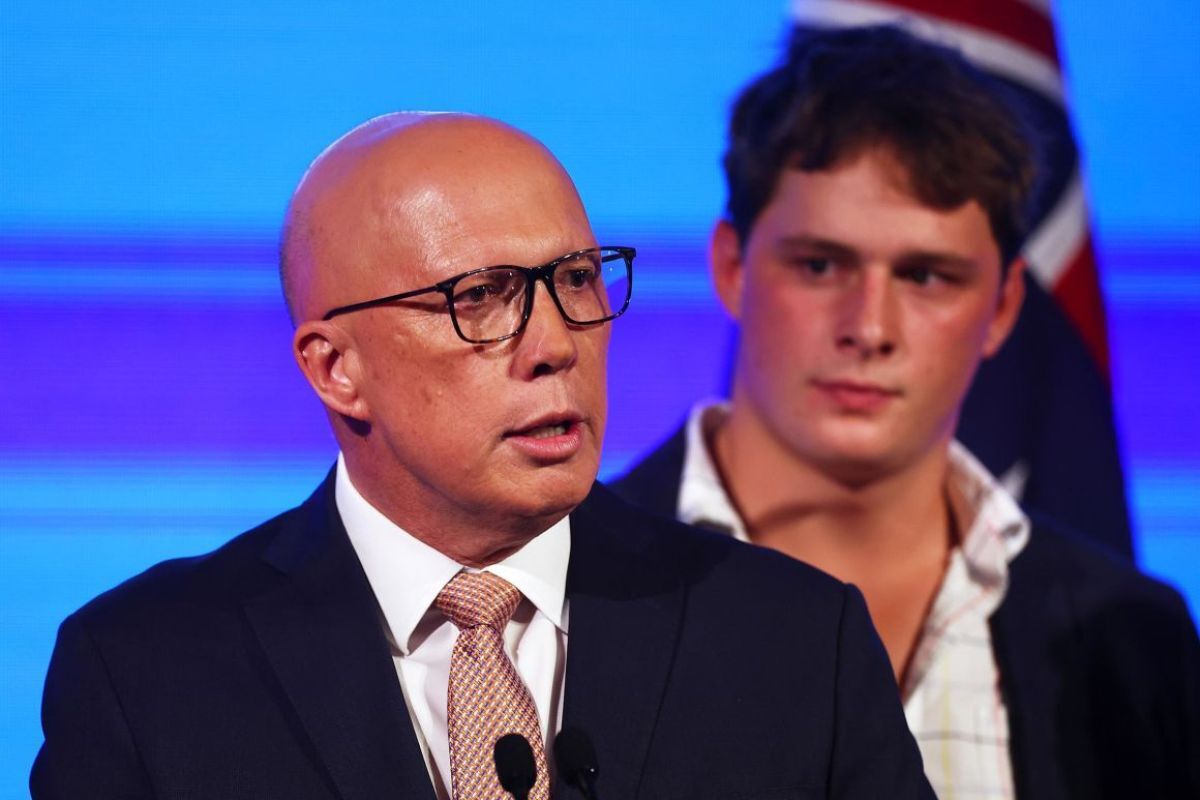 選挙戦での敗北を認めたたピーター・ダットン自由党党首/Pat Hoelscher/AP