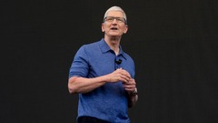 米アップルのティム・クック最高経営責任者（ＣＥＯ）。「トランプ関税」が約９億ドル（約１３００億円）のコスト増加につながる可能性があると明らかにした