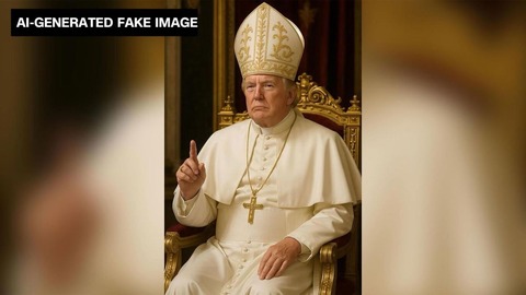 ローマ教皇に扮した生成画像、「どこから来たのか分からない」　トランプ氏