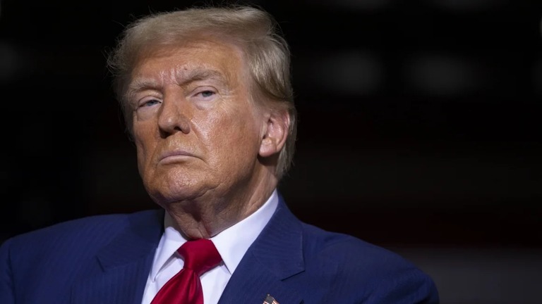 ミシガン州で行われた選挙集会でのトランプ氏＝２０２４年８月２９日/Bill Pugliano/Getty Images
