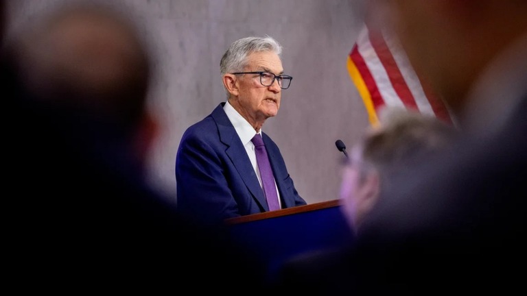 連邦準備制度理事会（ＦＲＢ）のパウエル議長＝１５日/Andrew Harnik/Getty Images