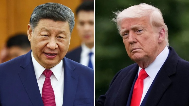中国の習近平（シーチンピン）国家主席と米国のトランプ大統領/Getty Images