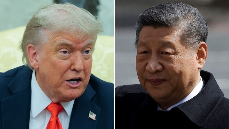 米国のトランプ大統領（左）と中国の習近平（シーチンピン）国家主席/Getty Images/Reuters