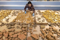 １８００年間粉々で埋もれていたローマ時代の巨大なフレスコ画、再構築に成功