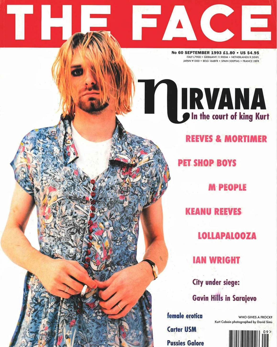 ザ・フェイスの表紙を飾るカート・コバーン=1993年9月/Courtesy The Face
