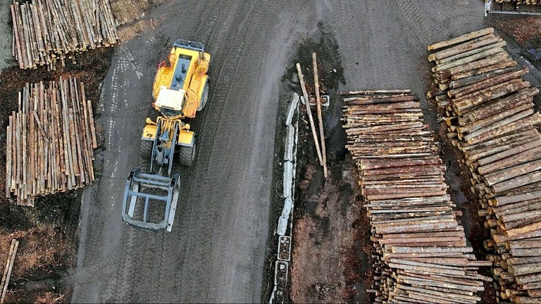 木材は米国がカナダから輸入する主要品目の一つ/Matt Mills McKnight/Reuters