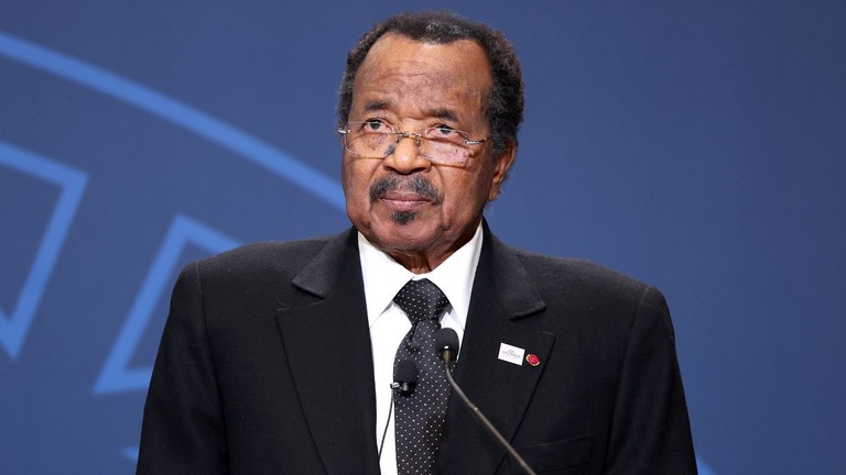 カメルーンのビヤ大統領が、９２歳での大統領選再出馬を表明した/Kevin Dietsch/Getty Images