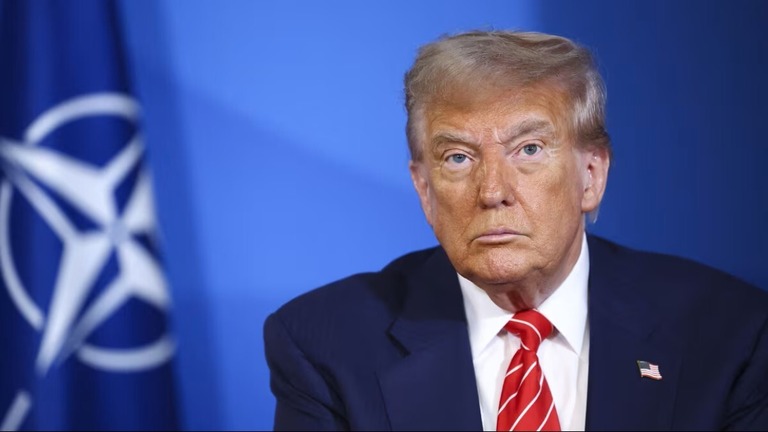 トランプ米大統領。オランダのハーグで開催されたＮＡＴＯ首脳会議で＝６月２５日/Piroschka Van De Wouw/Pool/AFP/Getty Images