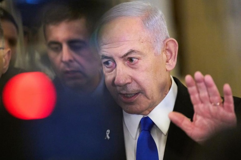 イスラエルのネタニヤフ首相＝７月、米首都ワシントン/Jacquelyn Martin/AP