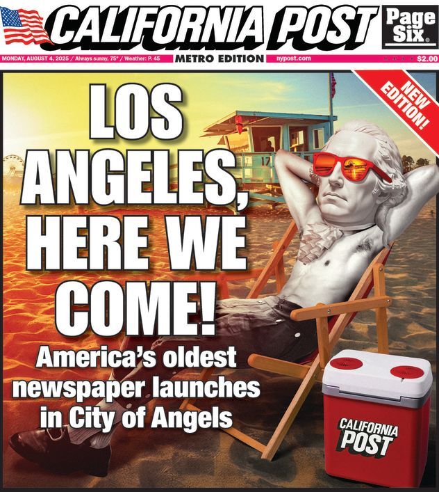 「カリフォルニア・ポスト」のイメージ/Courtesy of The New York Post Media Group