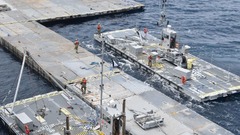 ガザ支援の浮桟橋、建設に５００億円　米軍が画像公開